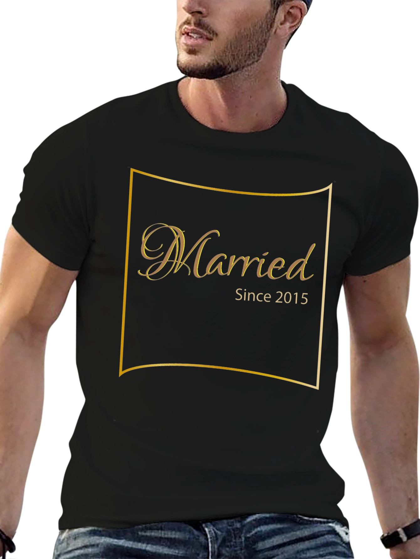 Married Since 2015 Black T-Shirt