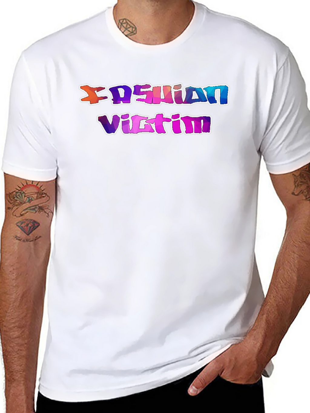 Fashion Victim Graphic Tee - Stylish Slogan T-Shirt
