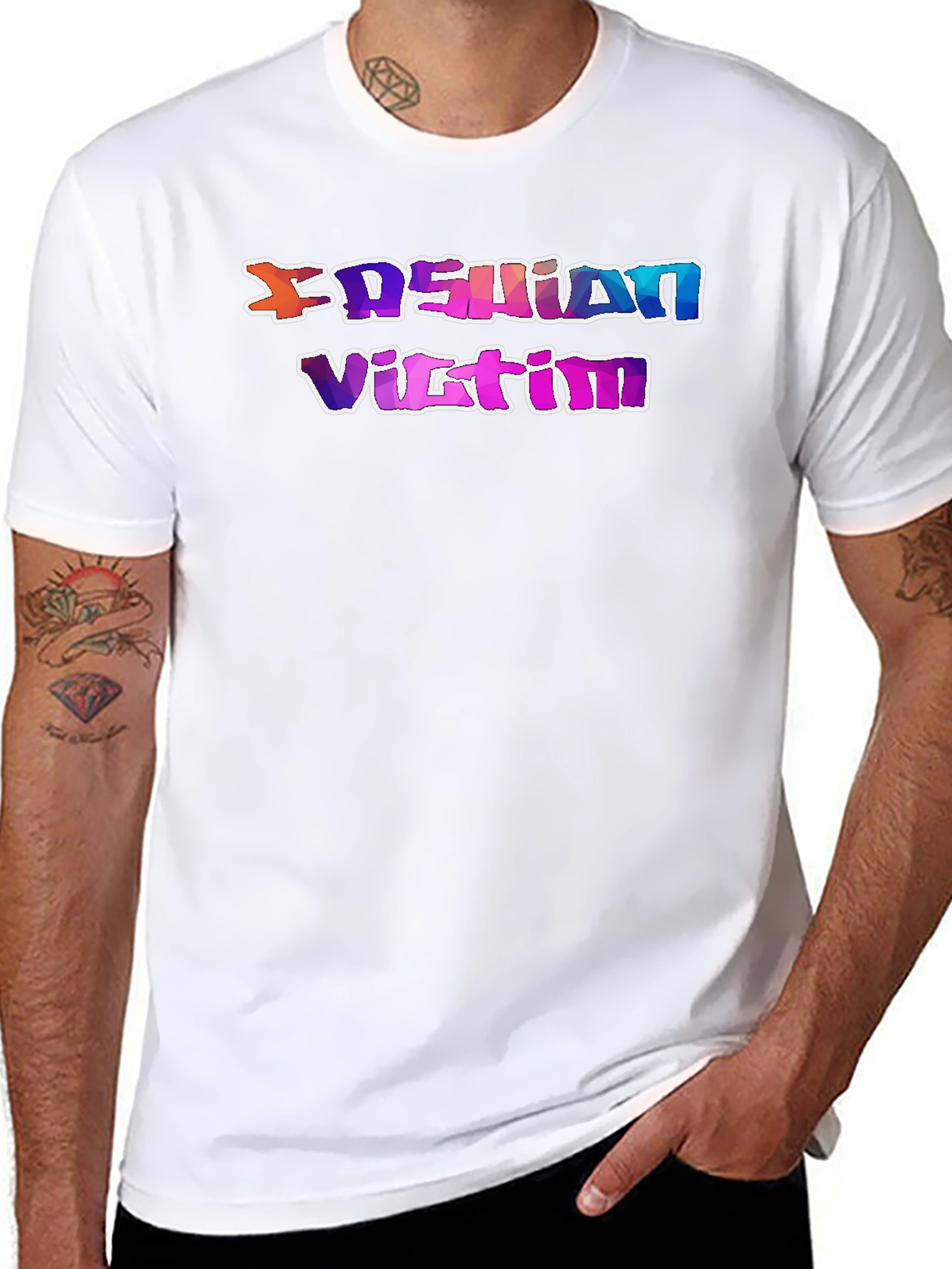 Fashion Victim Graphic Tee - Stylish Slogan T-Shirt