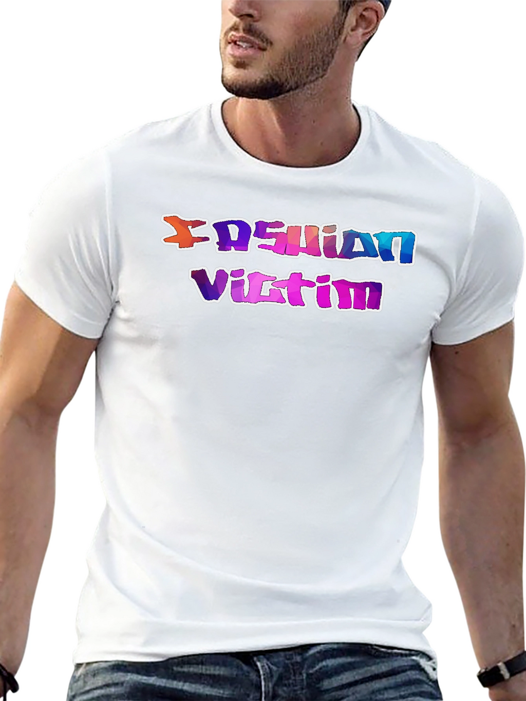 Fashion Victim Graphic Tee - Stylish Slogan T-Shirt