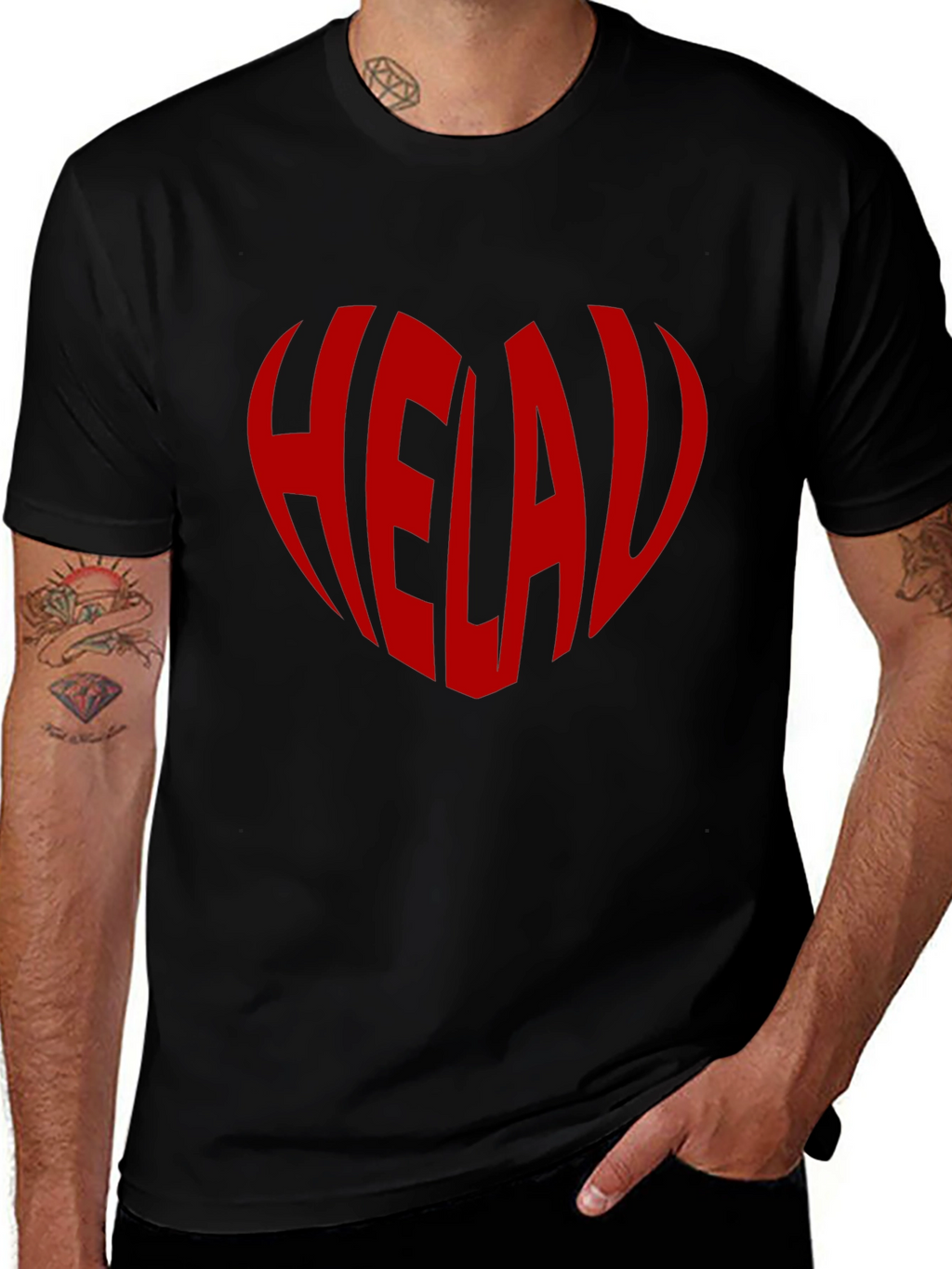 Helau Heart Tee - Black Graphic T-Shirt