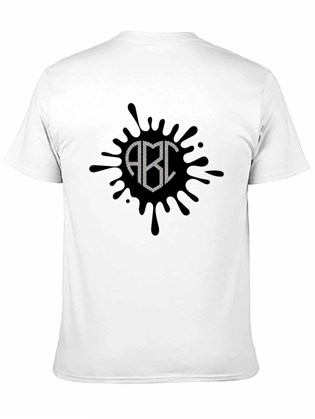 Black ABC Splatter Graphic T-Shirt