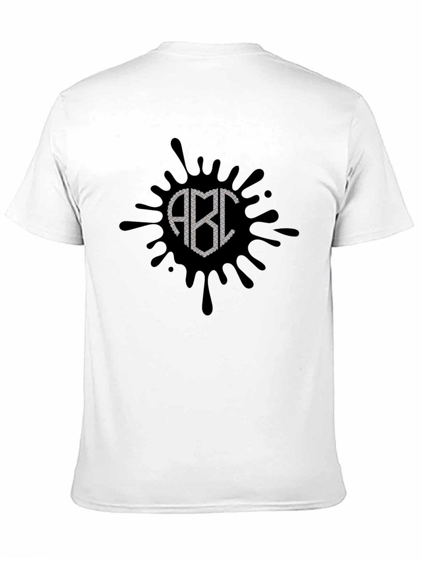 Black ABC Splatter Graphic T-Shirt