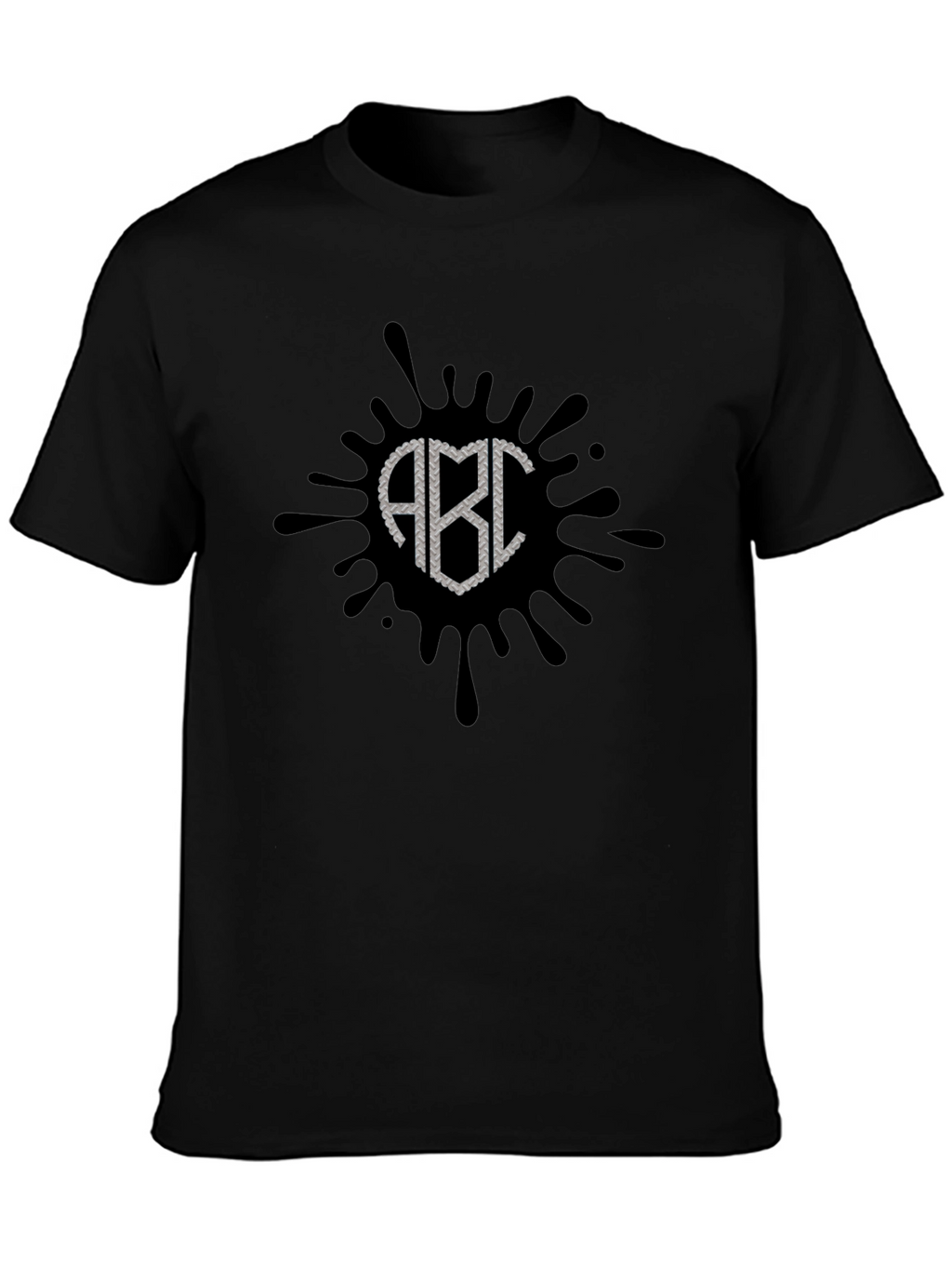 Black ABC Splatter Graphic T-Shirt
