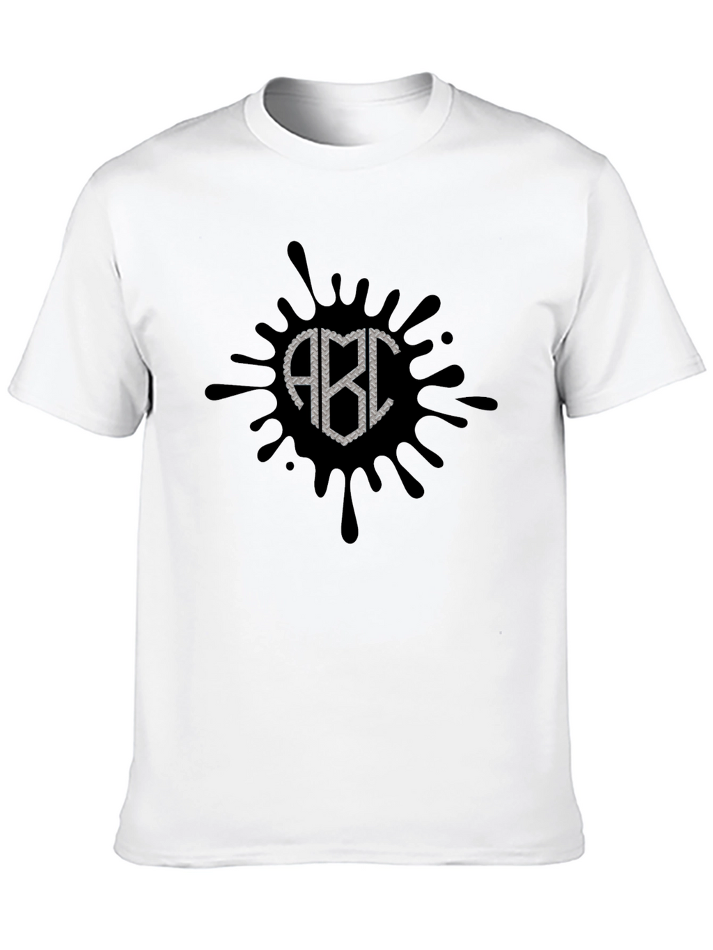 Black ABC Splatter Graphic T-Shirt