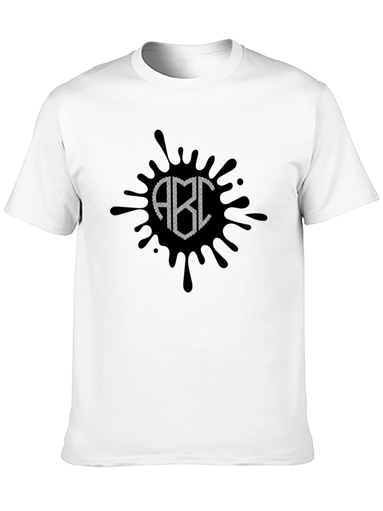 Black ABC Splatter Graphic T-Shirt