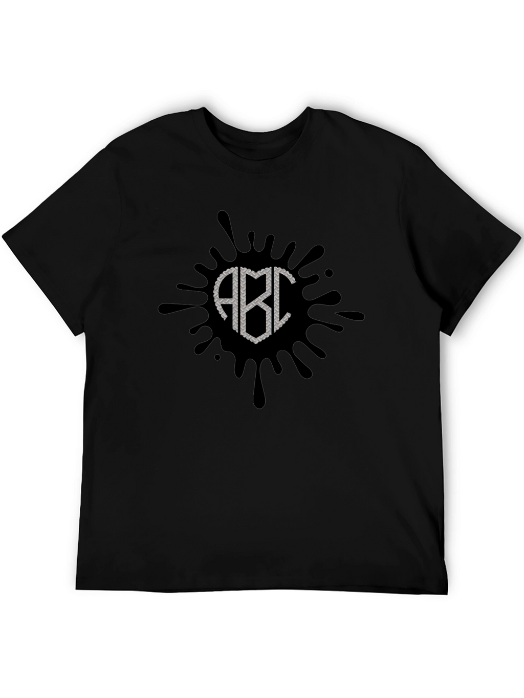 Black ABC Splatter Graphic T-Shirt