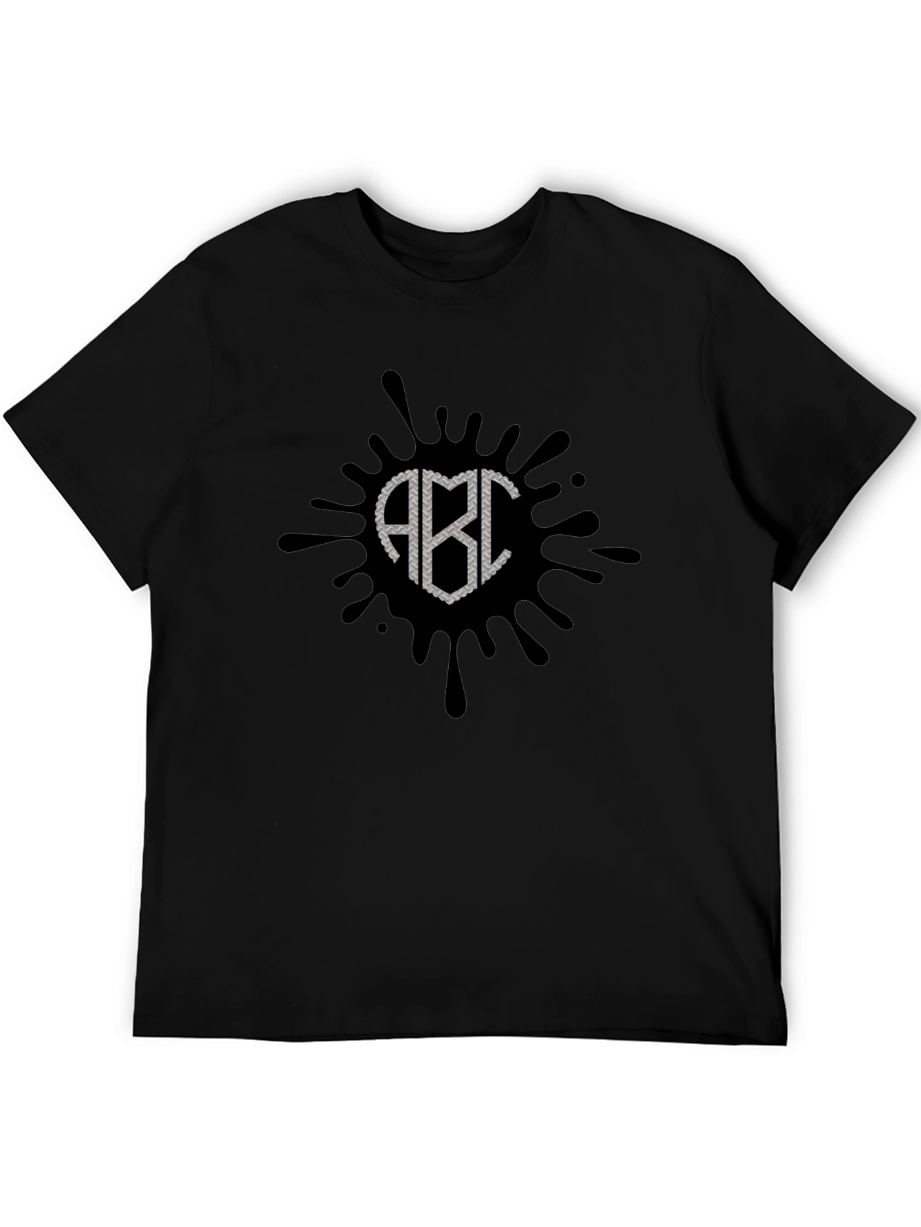 Black ABC Splatter Graphic T-Shirt