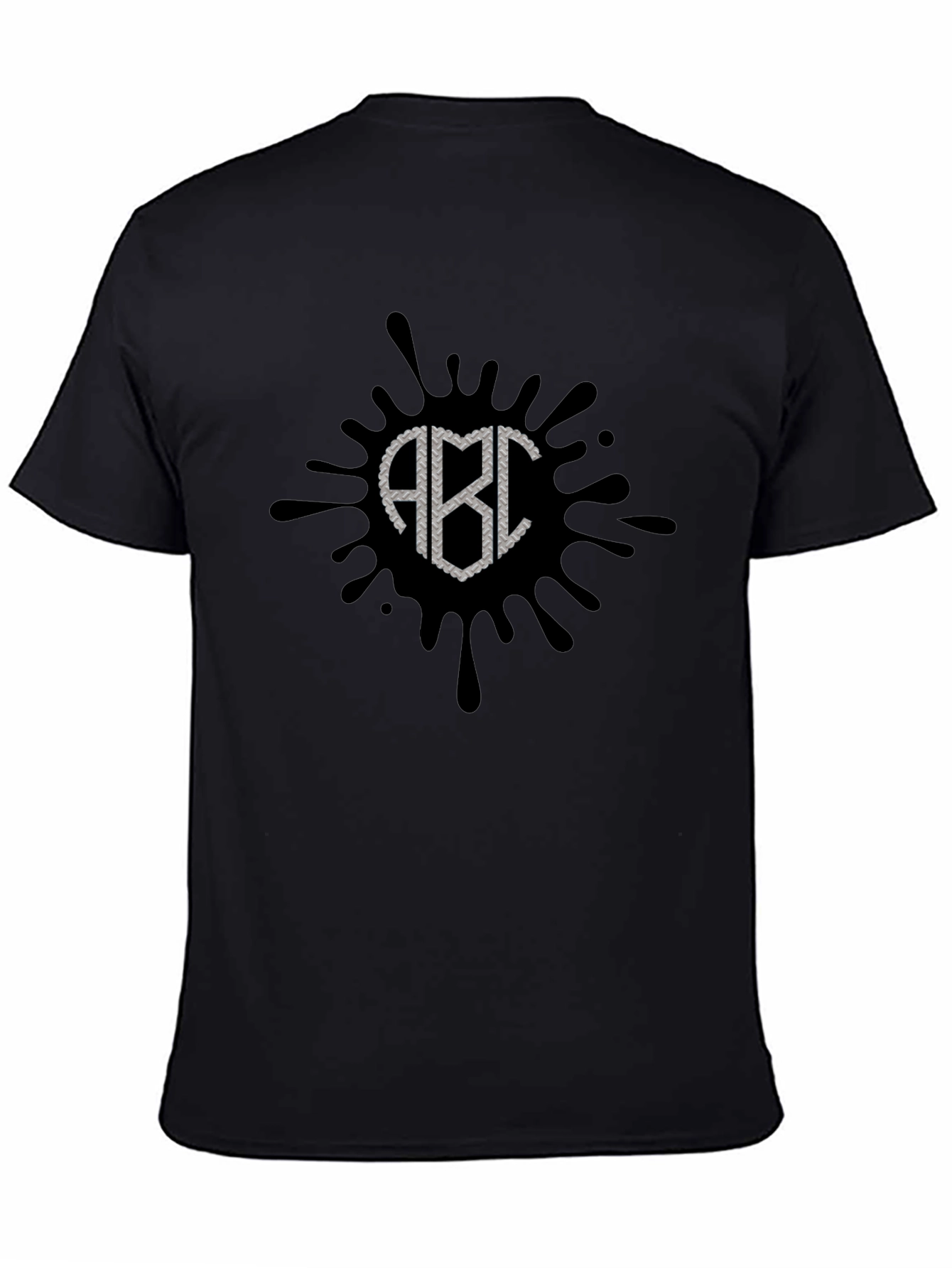 Black ABC Splatter Graphic T-Shirt