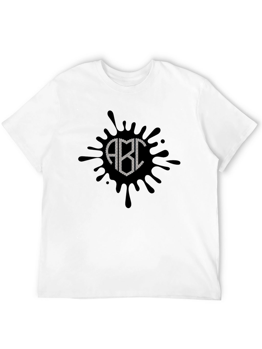 Black ABC Splatter Graphic T-Shirt