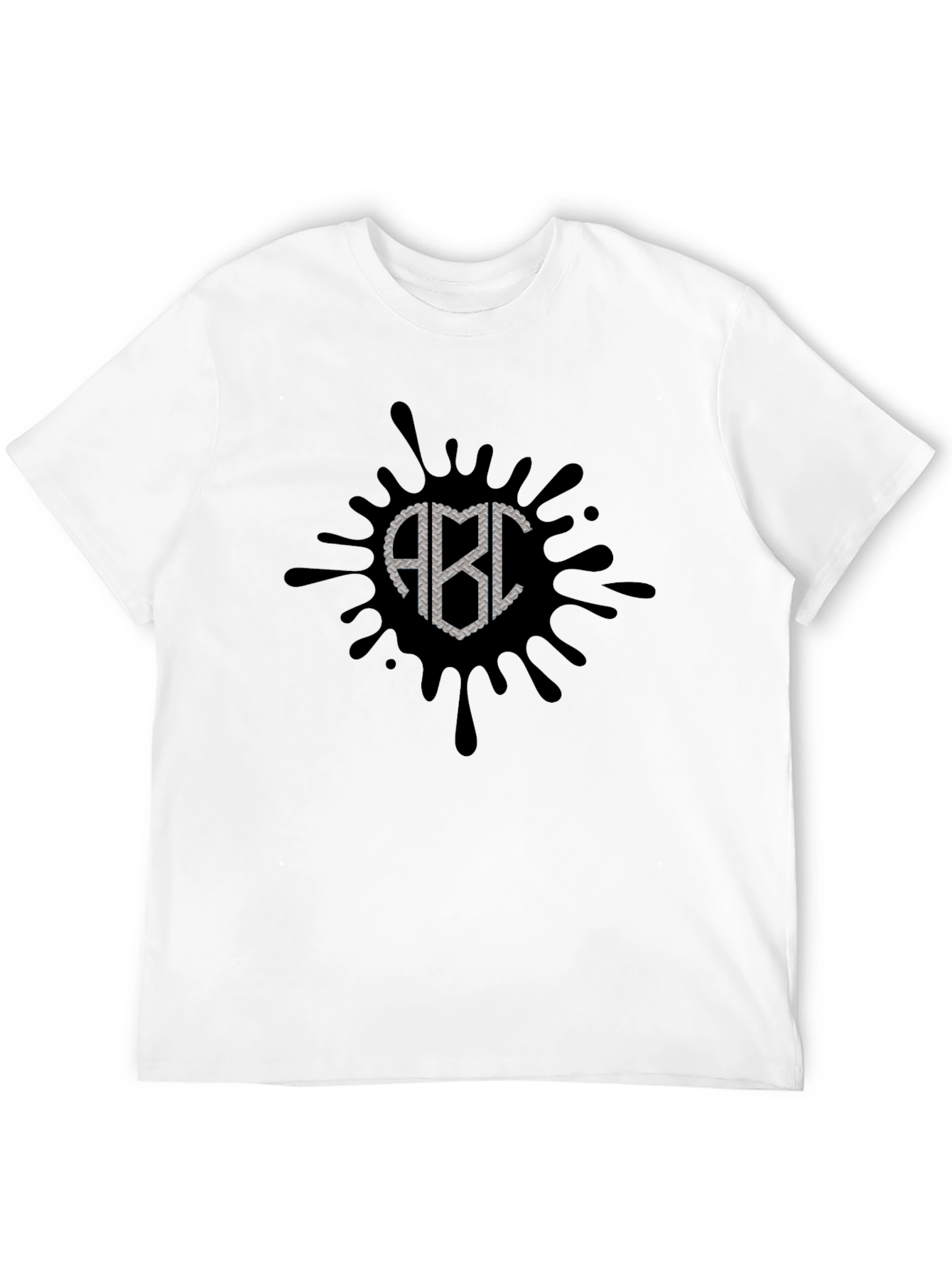 Black ABC Splatter Graphic T-Shirt