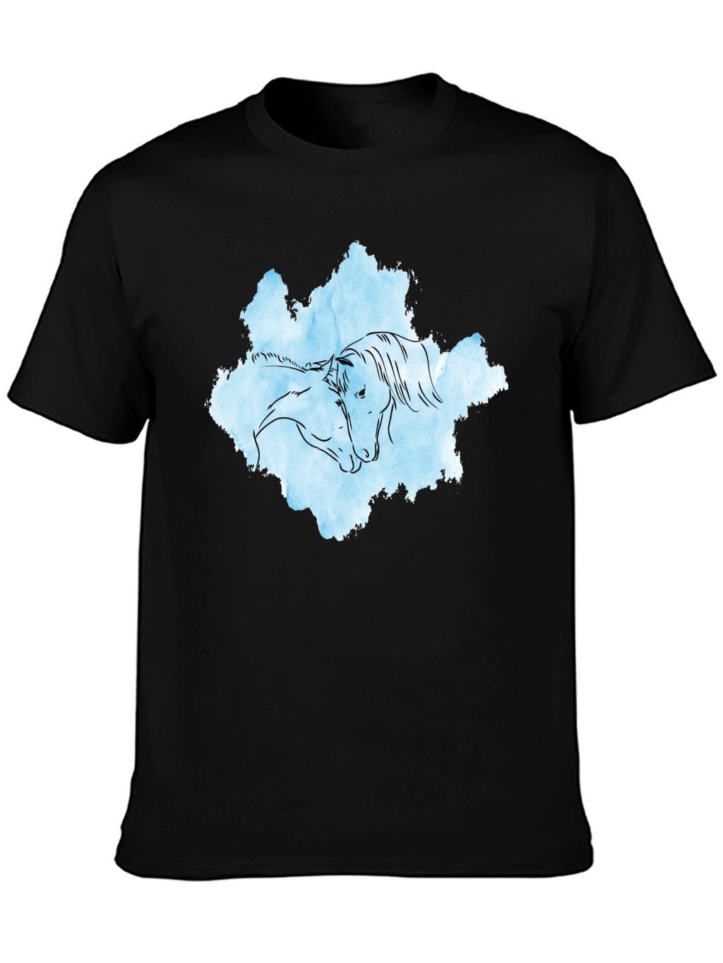 Horse Embrace Graphic T-Shirt - Black