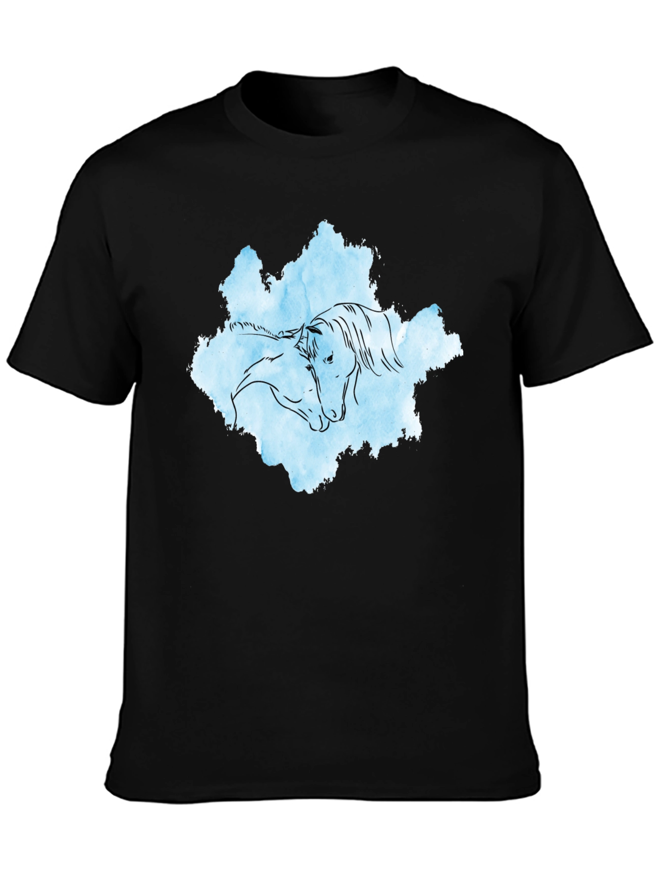 Horse Embrace Graphic T-Shirt - Black