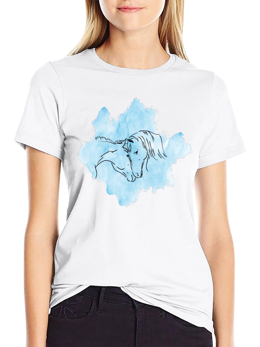 Horse Embrace Graphic T-Shirt - Black