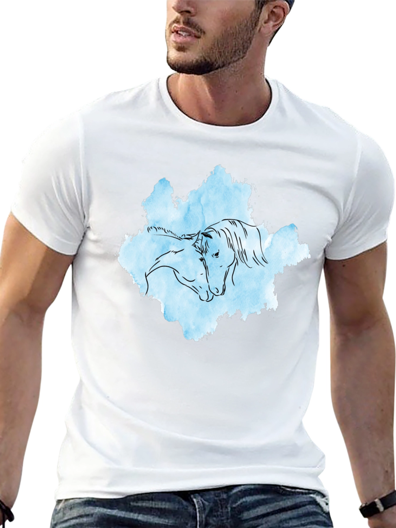 Horse Embrace Graphic T-Shirt - Black