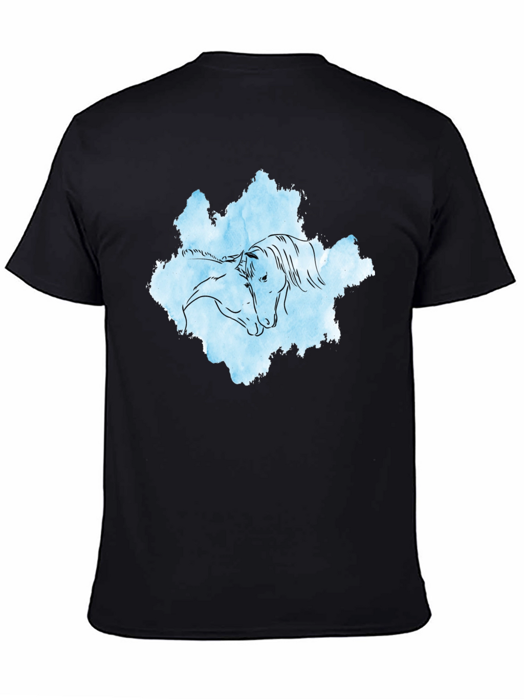 Horse Embrace Graphic T-Shirt - Black