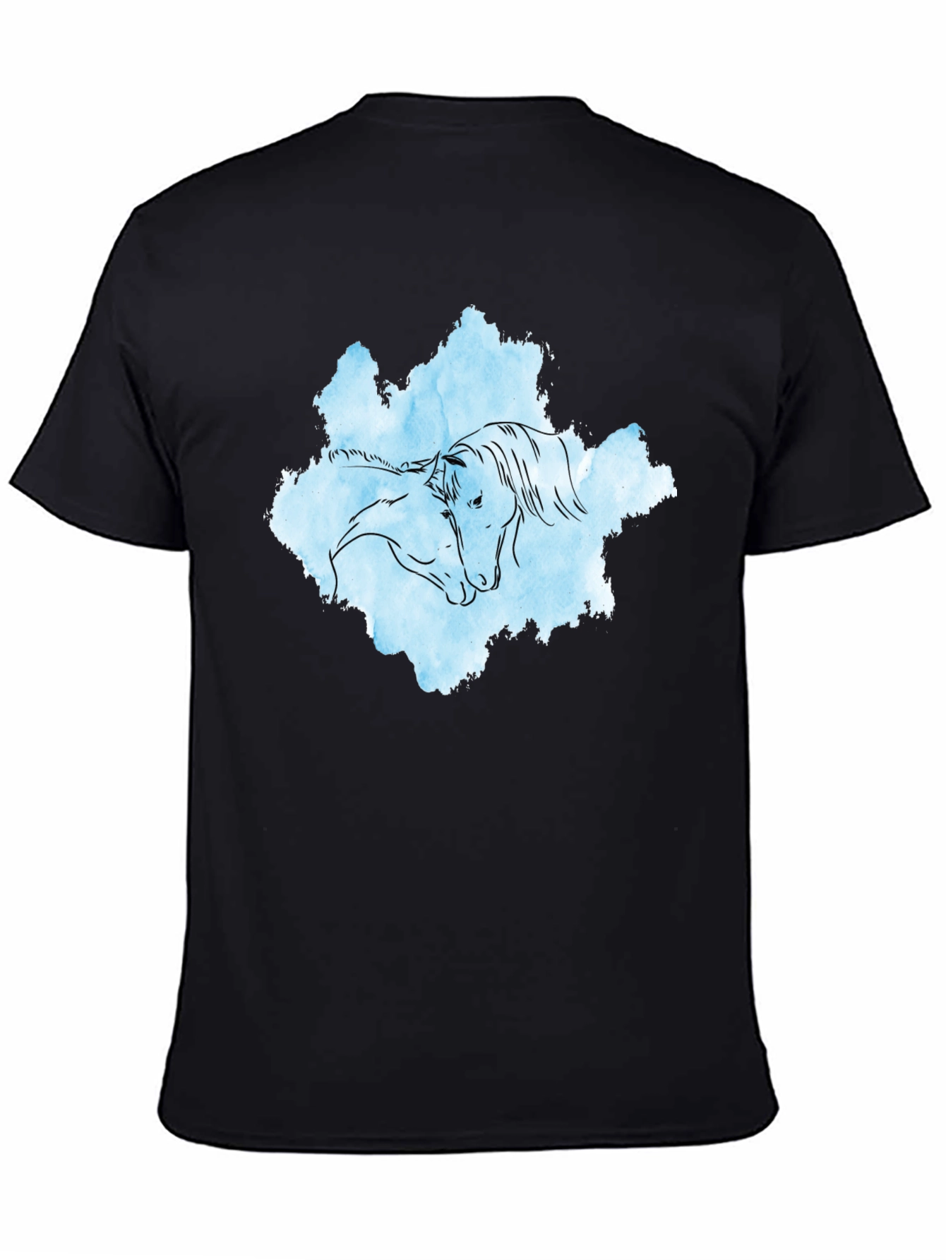Horse Embrace Graphic T-Shirt - Black