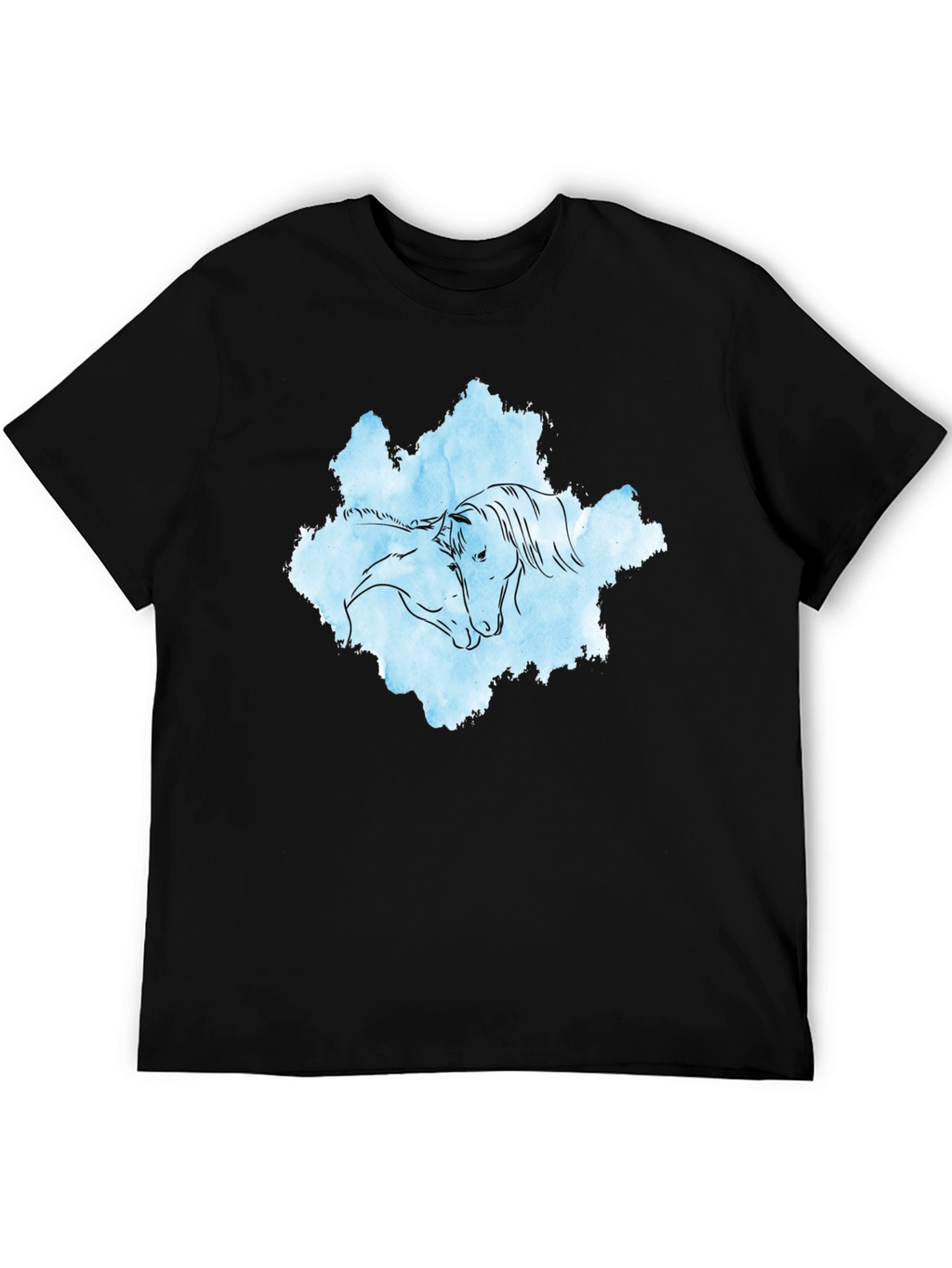 Horse Embrace Graphic T-Shirt - Black