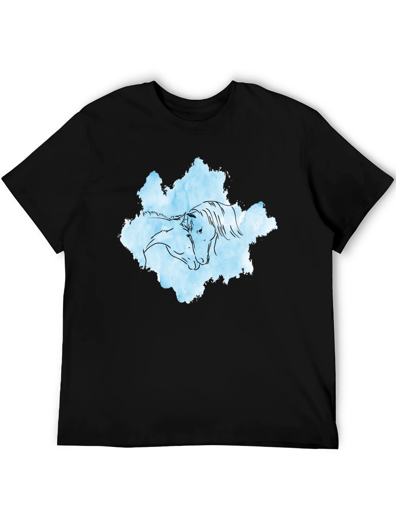 Horse Embrace Graphic T-Shirt - Black