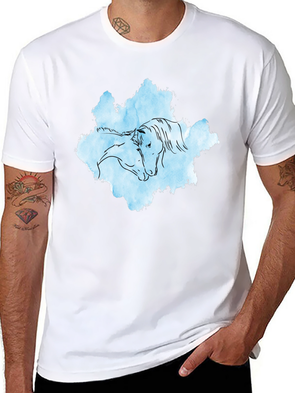 Horse Embrace Graphic T-Shirt - Black