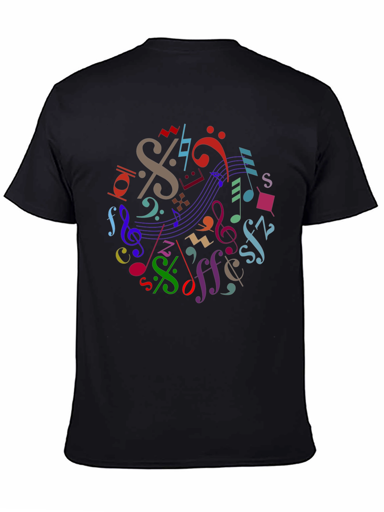 Colorful Music Notes Graphic T-Shirt