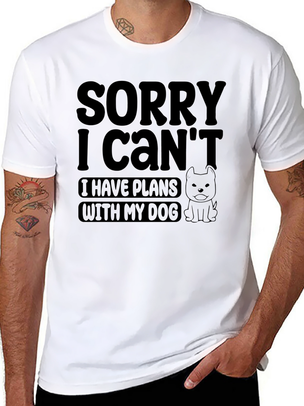 Funny Dog Plans Graphic Mens T-Shirt