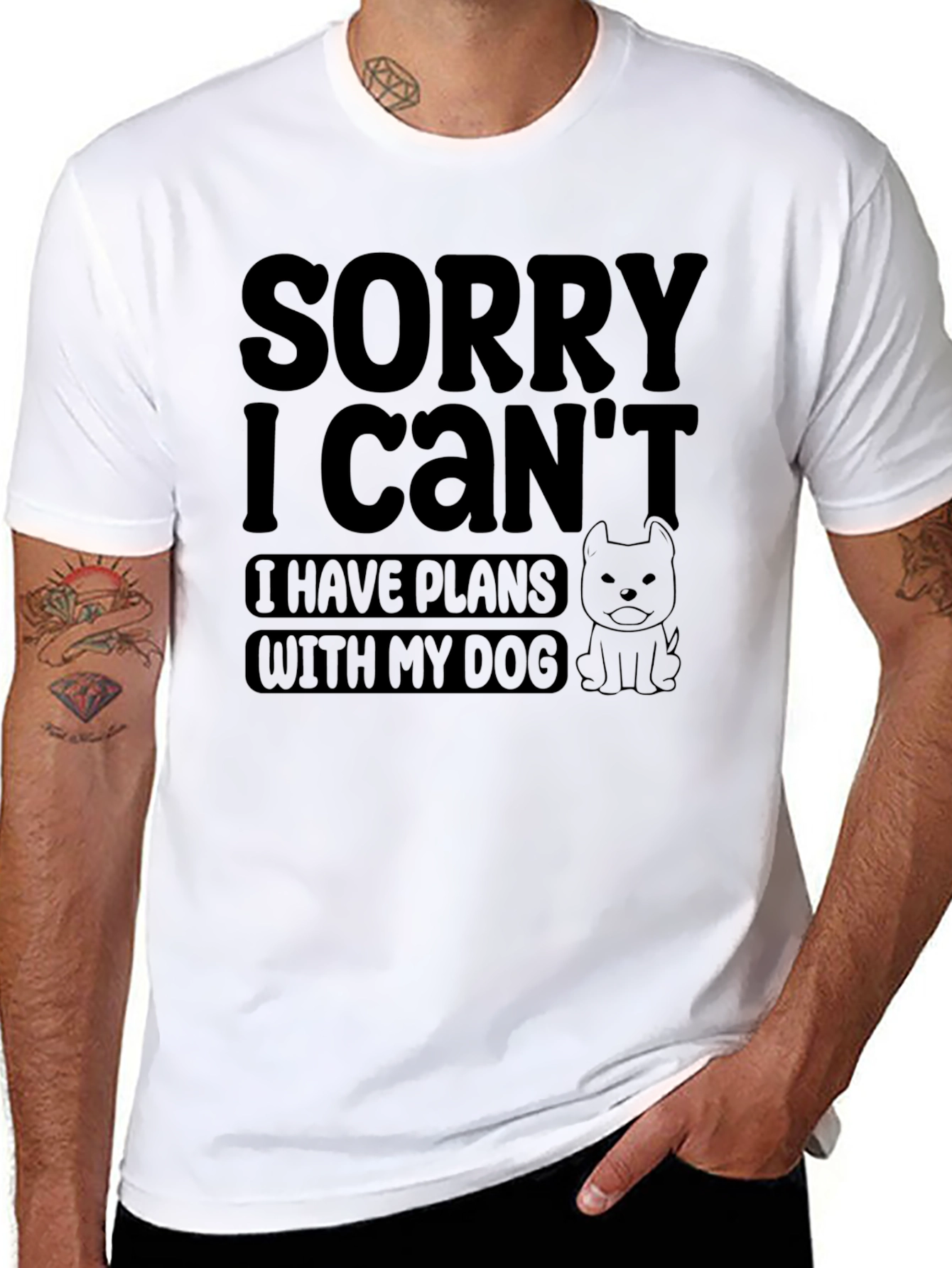 Funny Dog Plans Graphic Mens T-Shirt