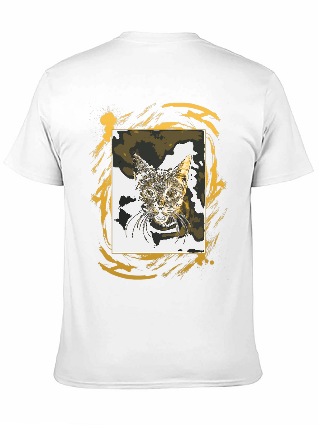 Cat Portrait Graphic Tee - Stylish Black T-Shirt