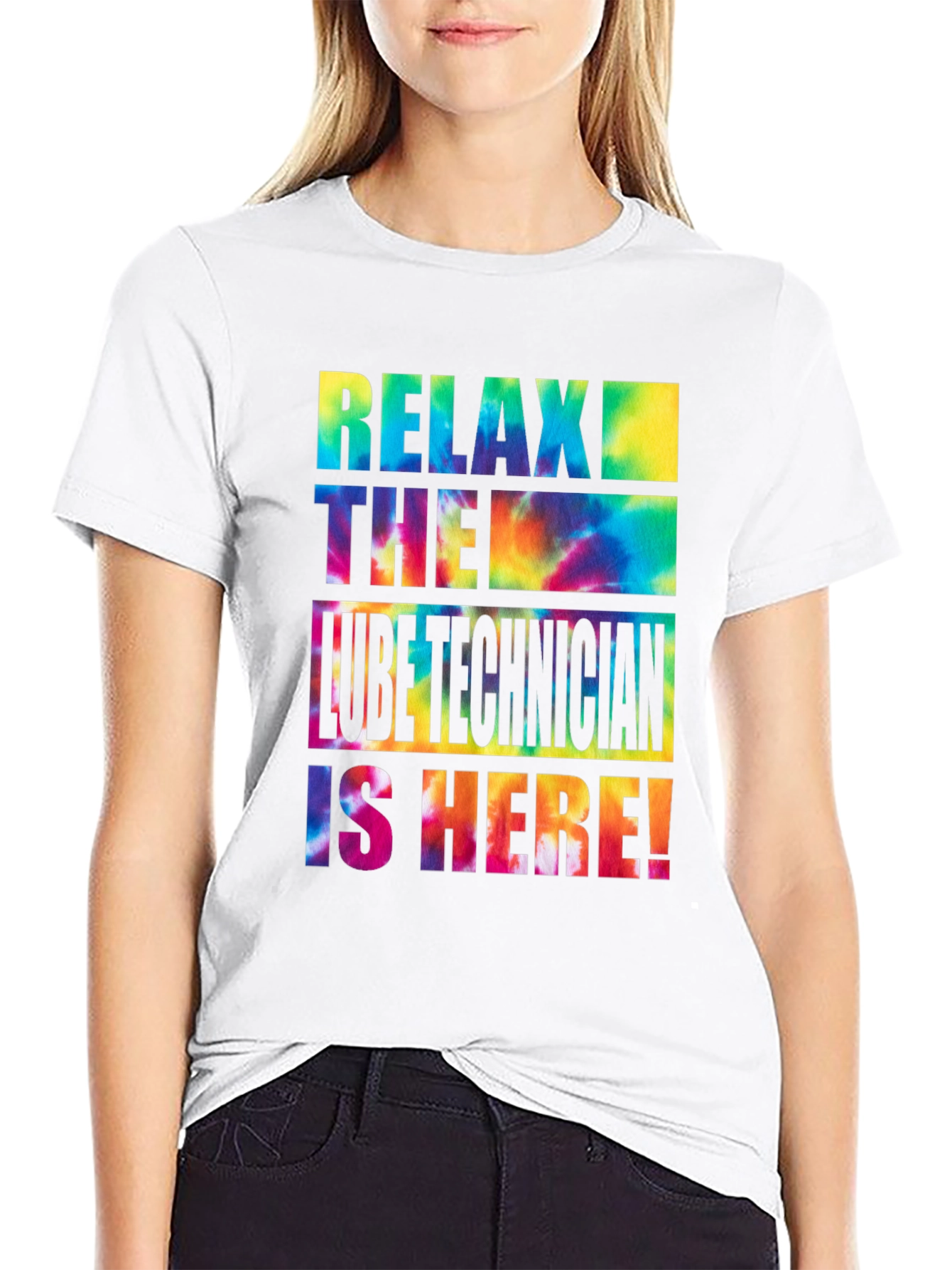 Relax Lube Technician Tie Dye Graphic T-Shirt