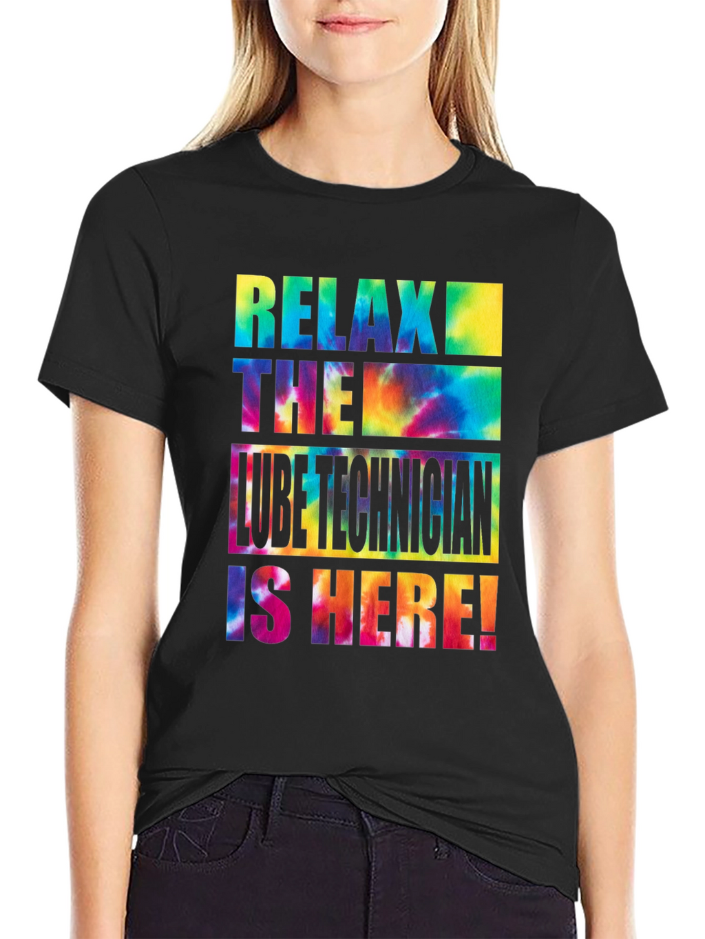 Relax Lube Technician Tie Dye Graphic T-Shirt