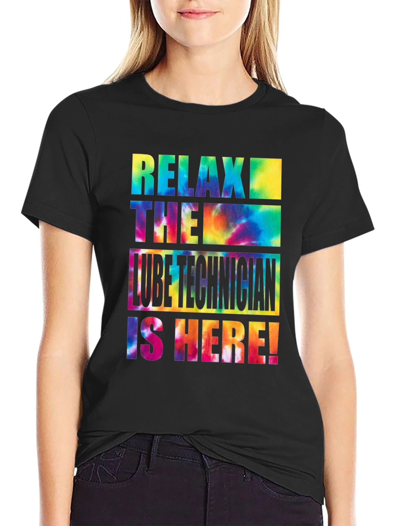Relax Lube Technician Tie Dye Graphic T-Shirt