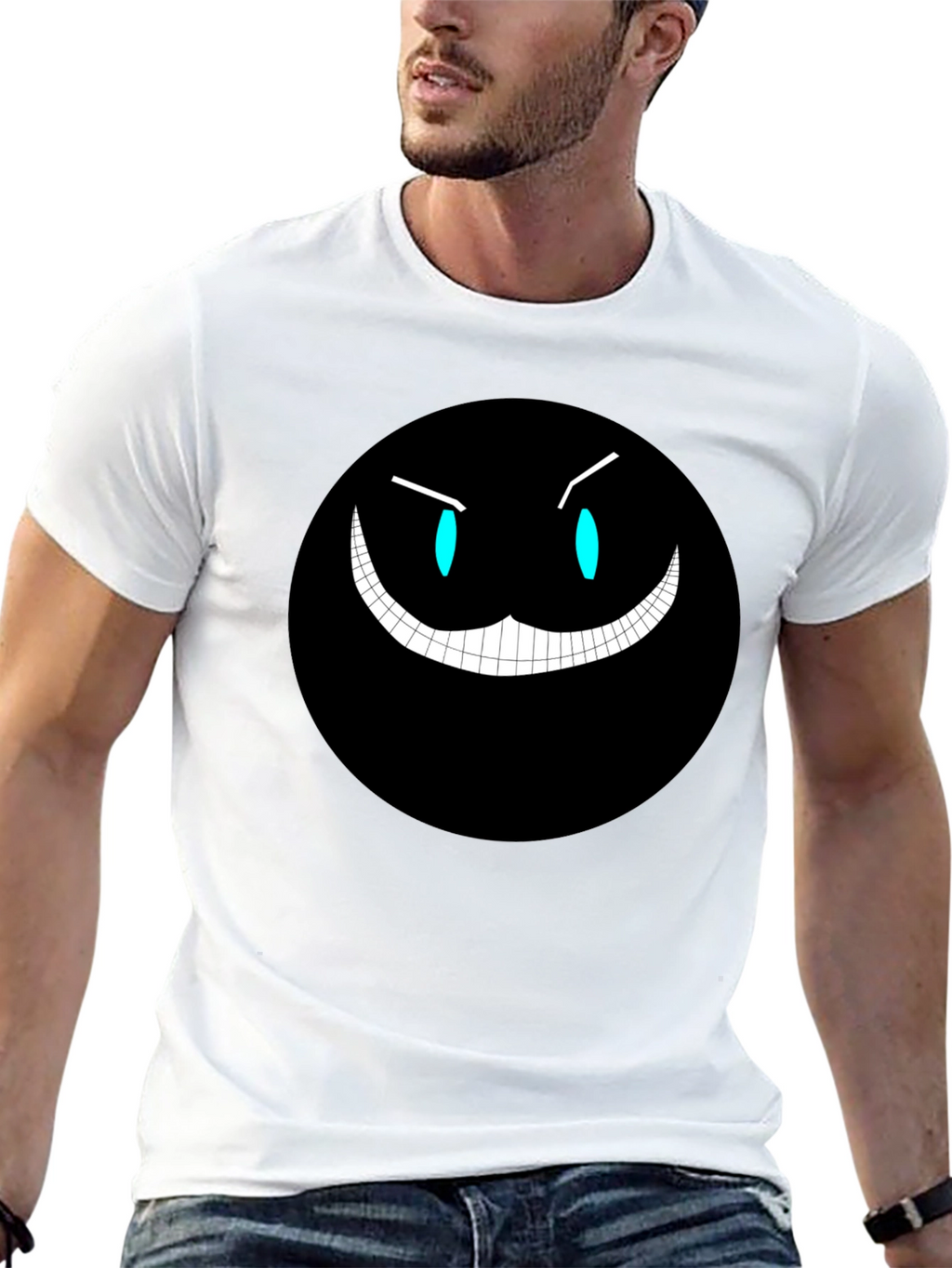 Creepy Grin Graphic Tee - Black T-Shirt