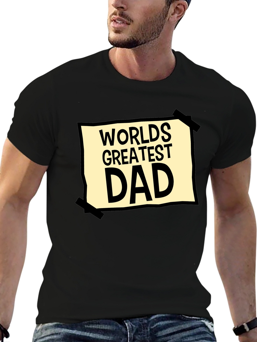 Worlds Greatest Dad Graphic Tee - Black