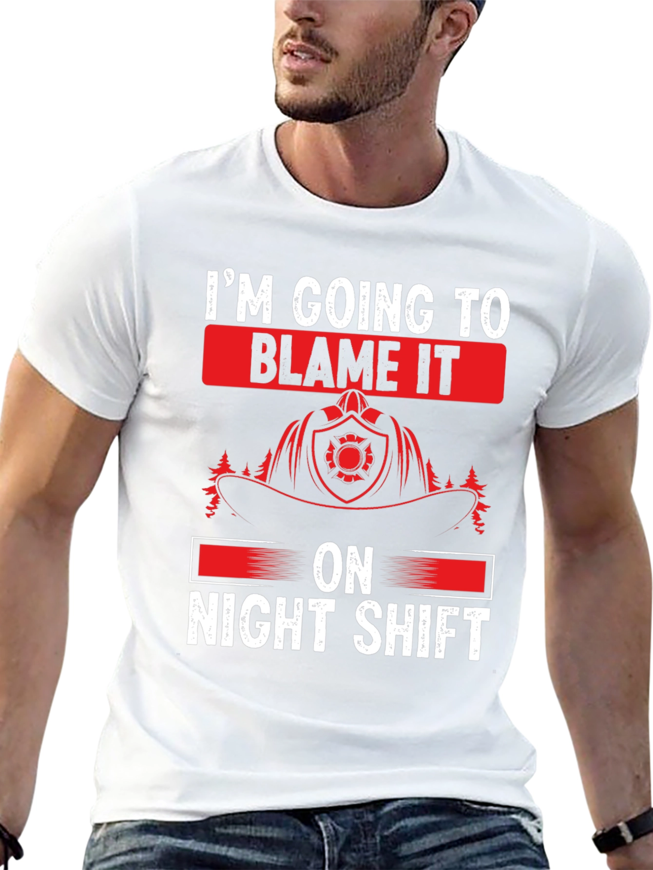 Night Shift Firefighter T-Shirt - Funny Fireman Tee