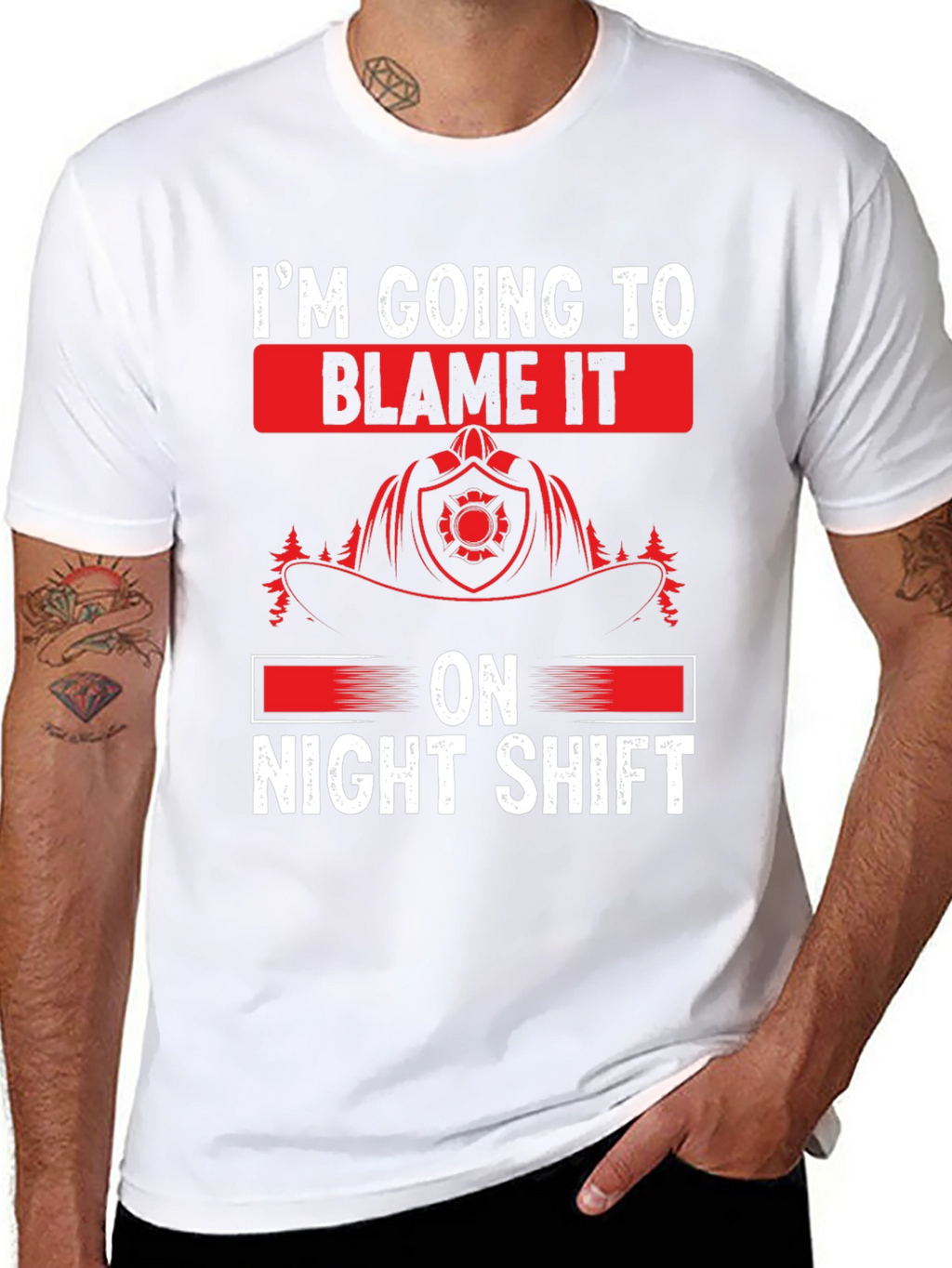 Night Shift Firefighter T-Shirt - Funny Fireman Tee