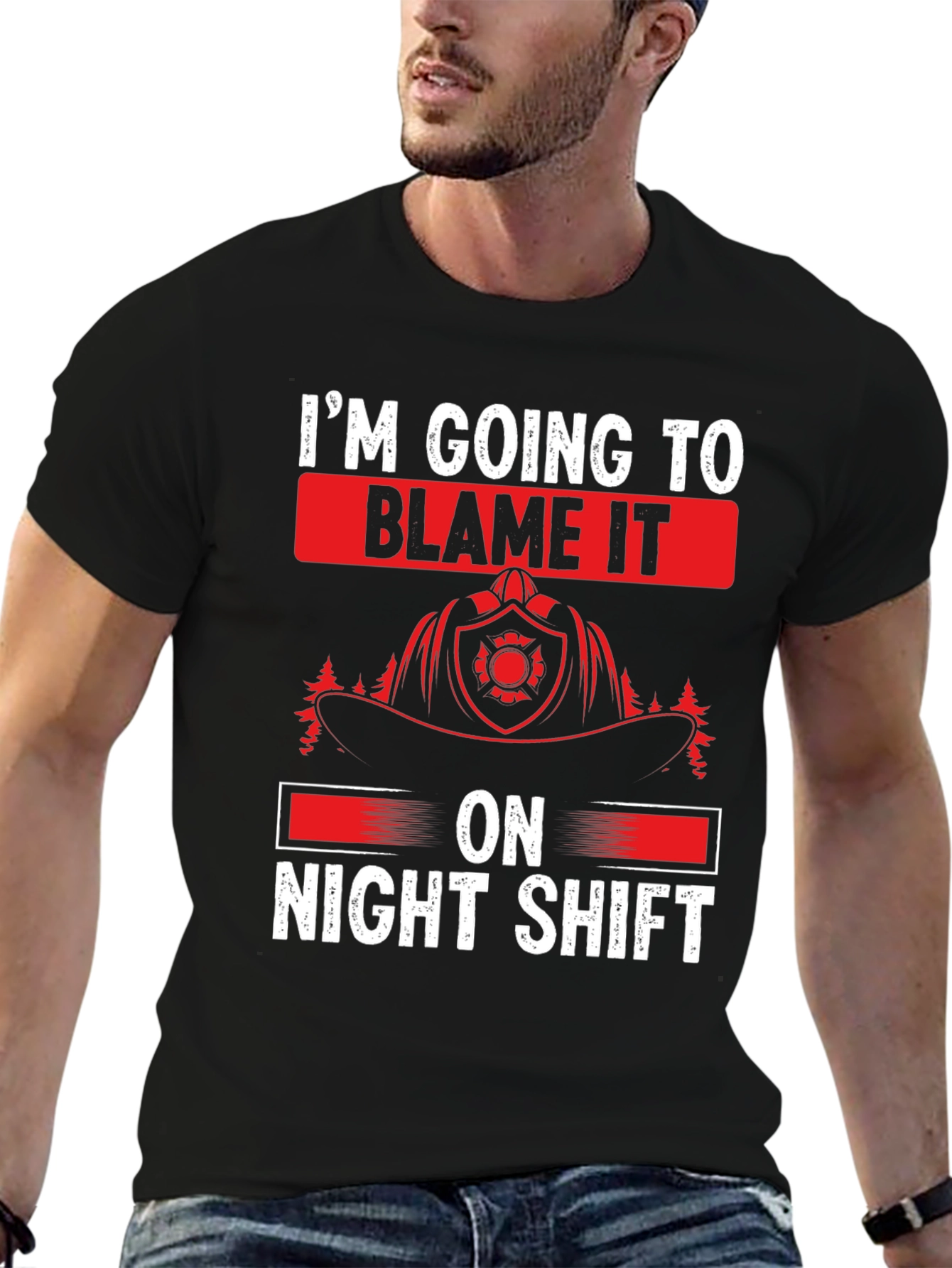 Night Shift Firefighter T-Shirt - Funny Fireman Tee