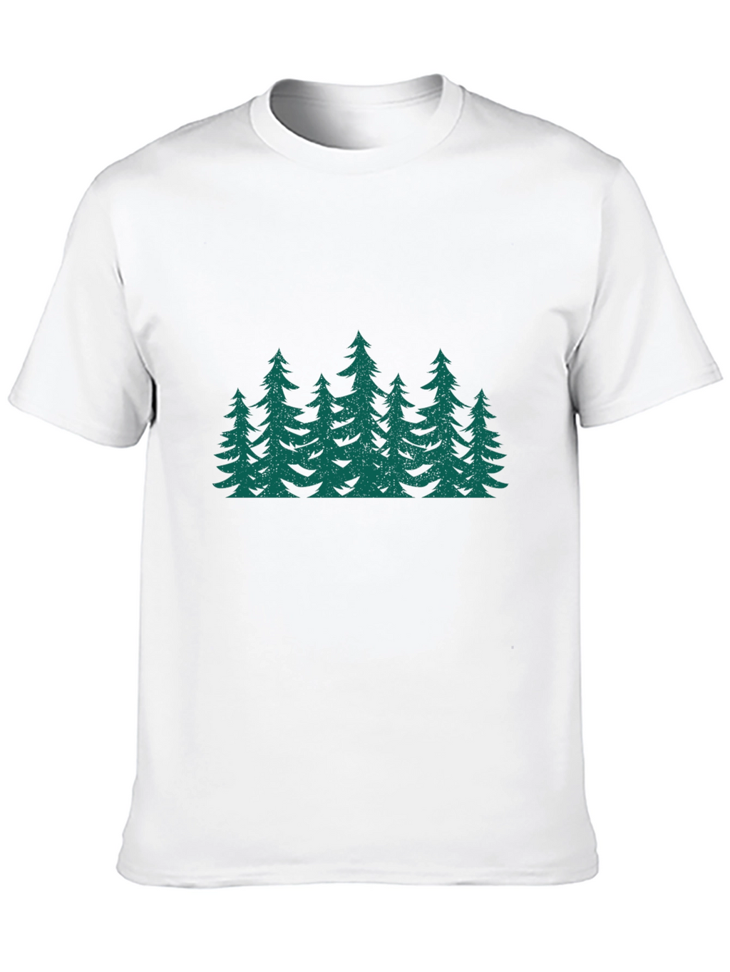 Green Forest Print Black T-Shirt