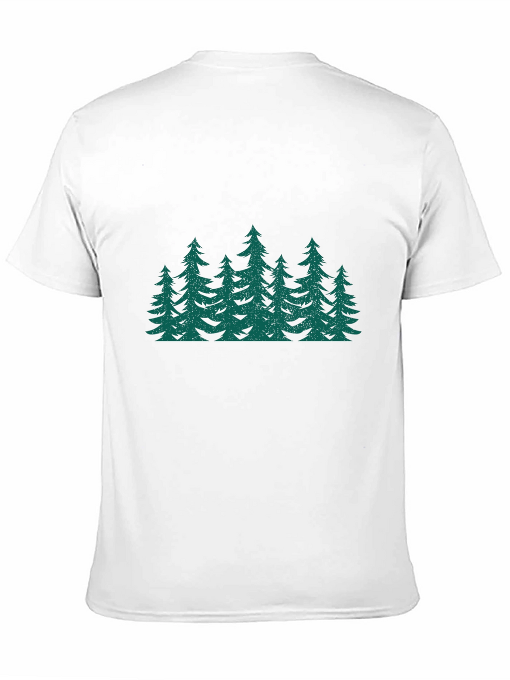 Green Forest Print Black T-Shirt
