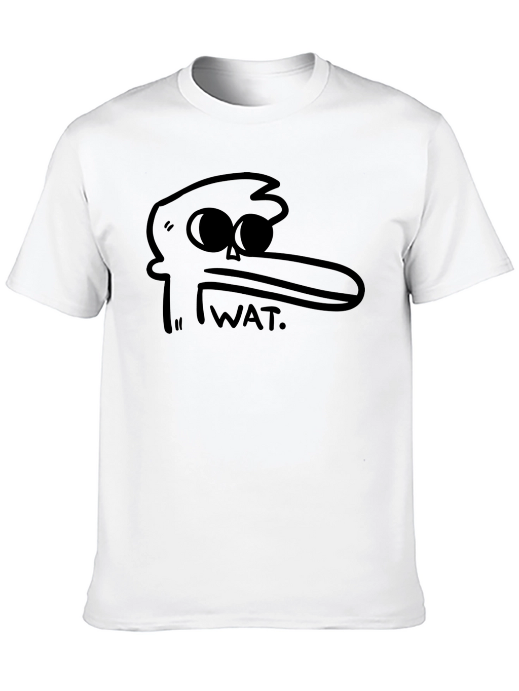 Mens Black WAT Cartoon Graphic Tee