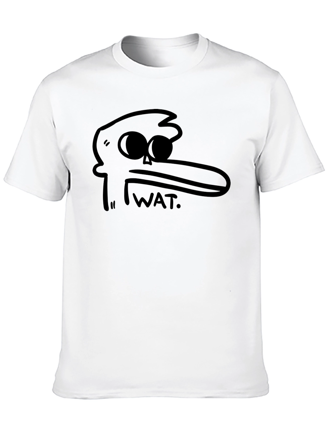 Mens Black WAT Cartoon Graphic Tee