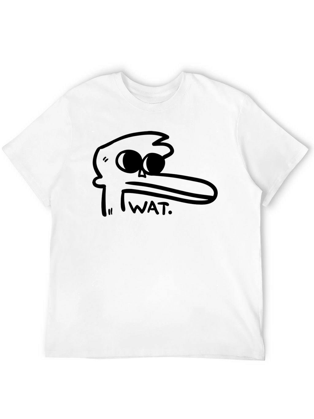 Mens Black WAT Cartoon Graphic Tee