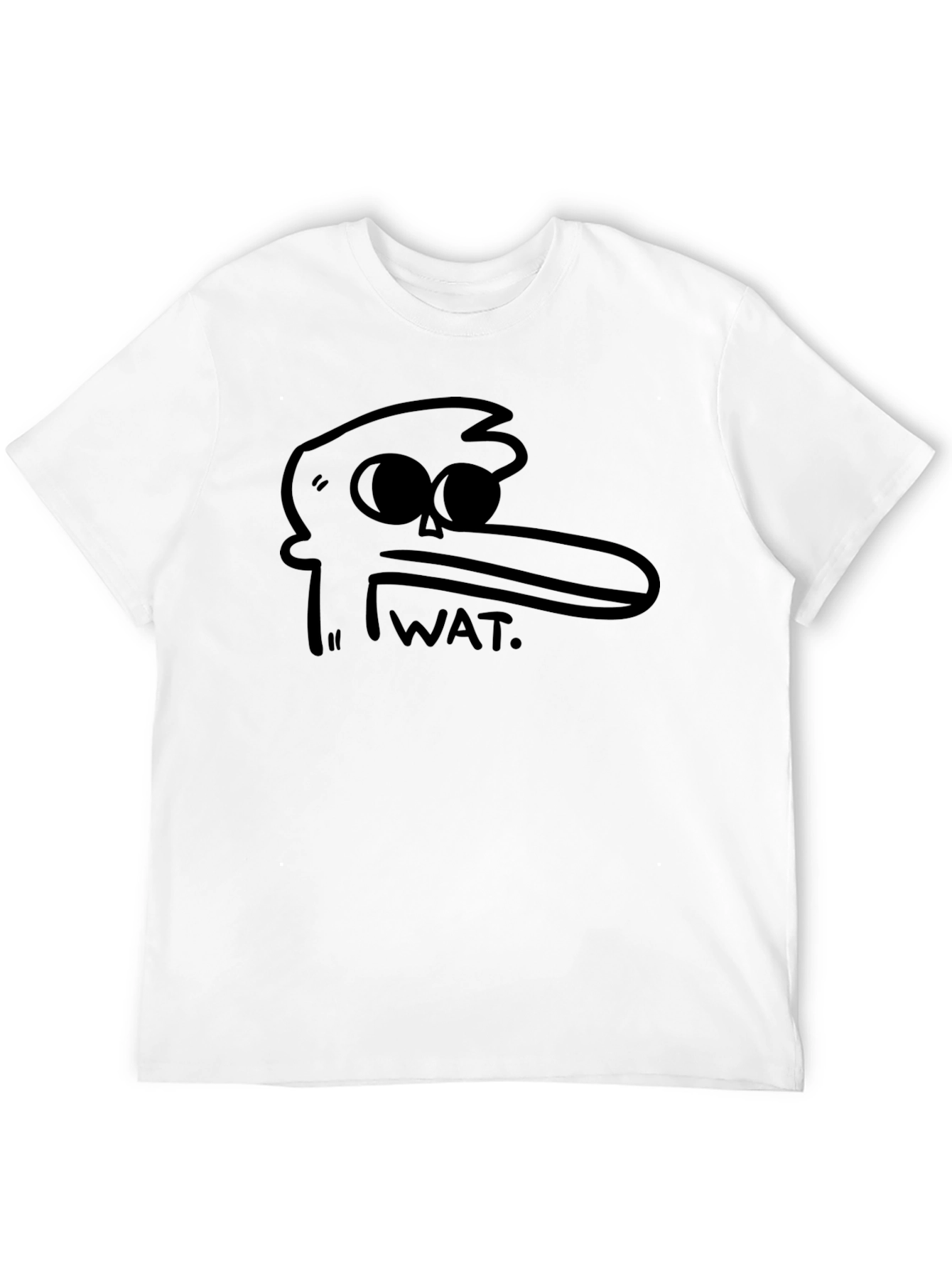 Mens Black WAT Cartoon Graphic Tee