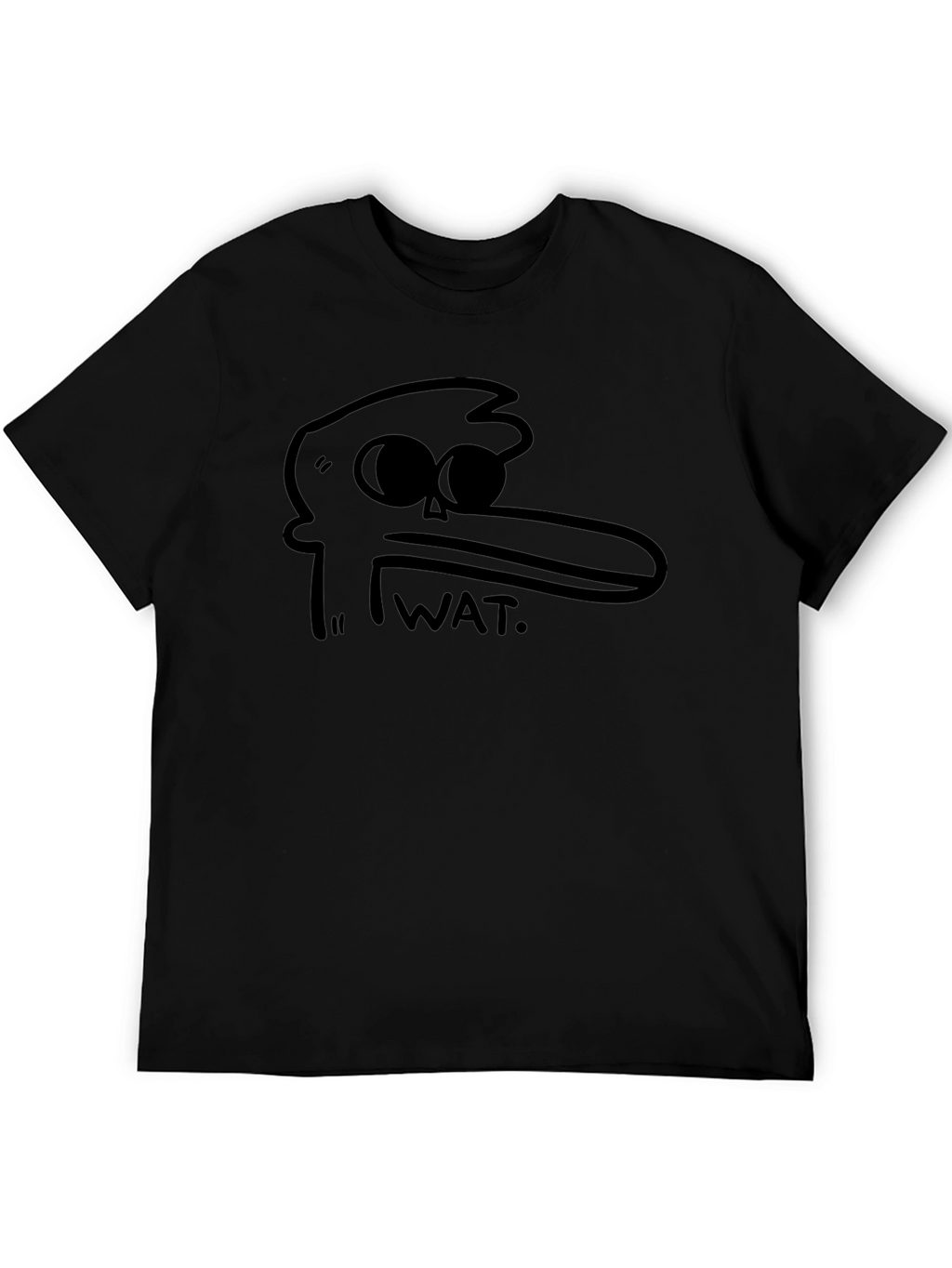 Mens Black WAT Cartoon Graphic Tee