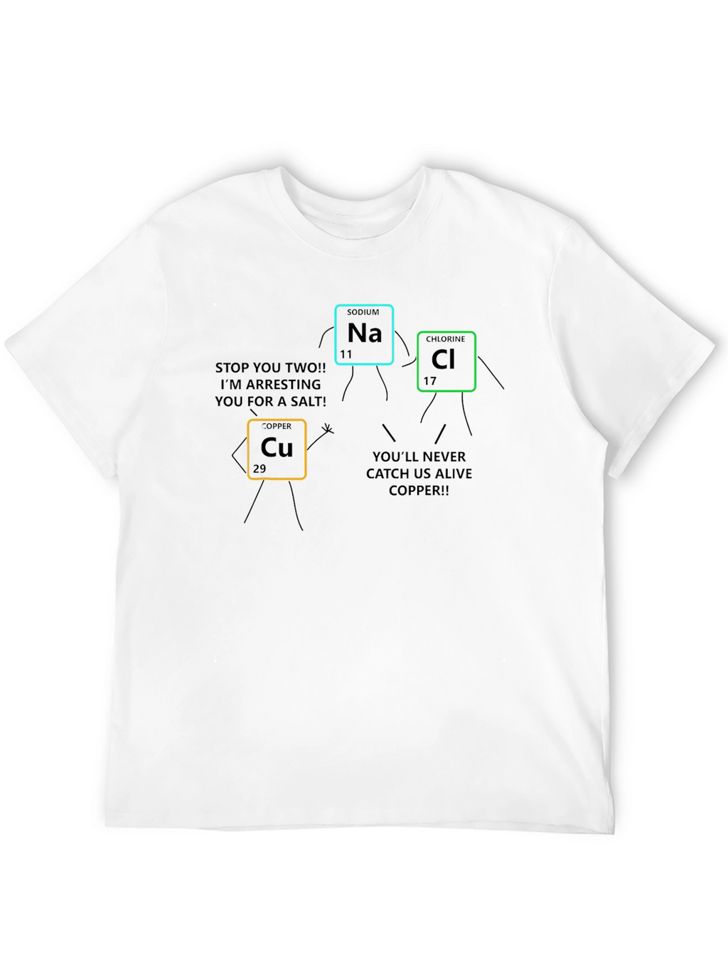 Funny Science T-Shirt: Periodic Table Arrest