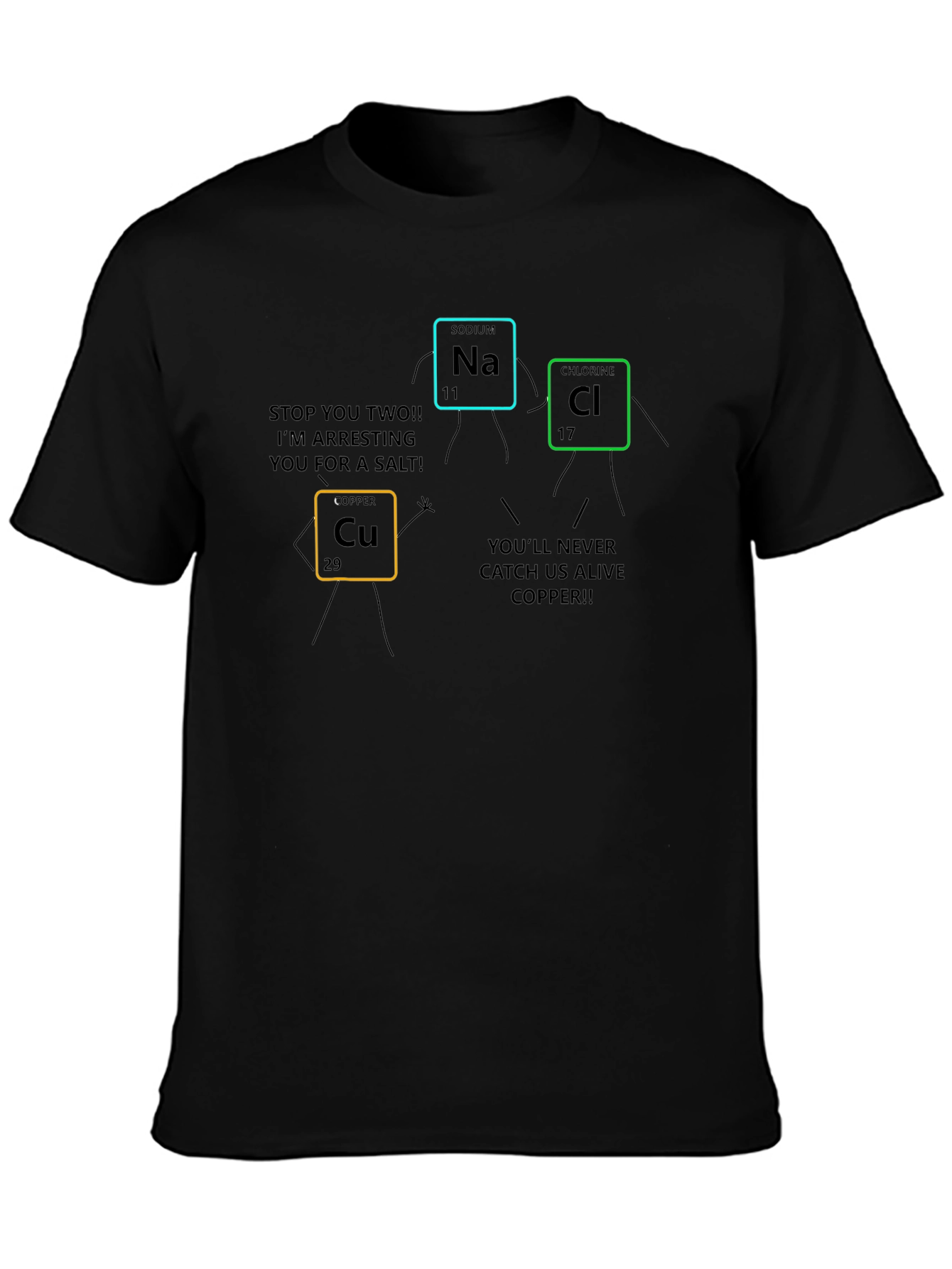 Funny Science T-Shirt: Periodic Table Arrest