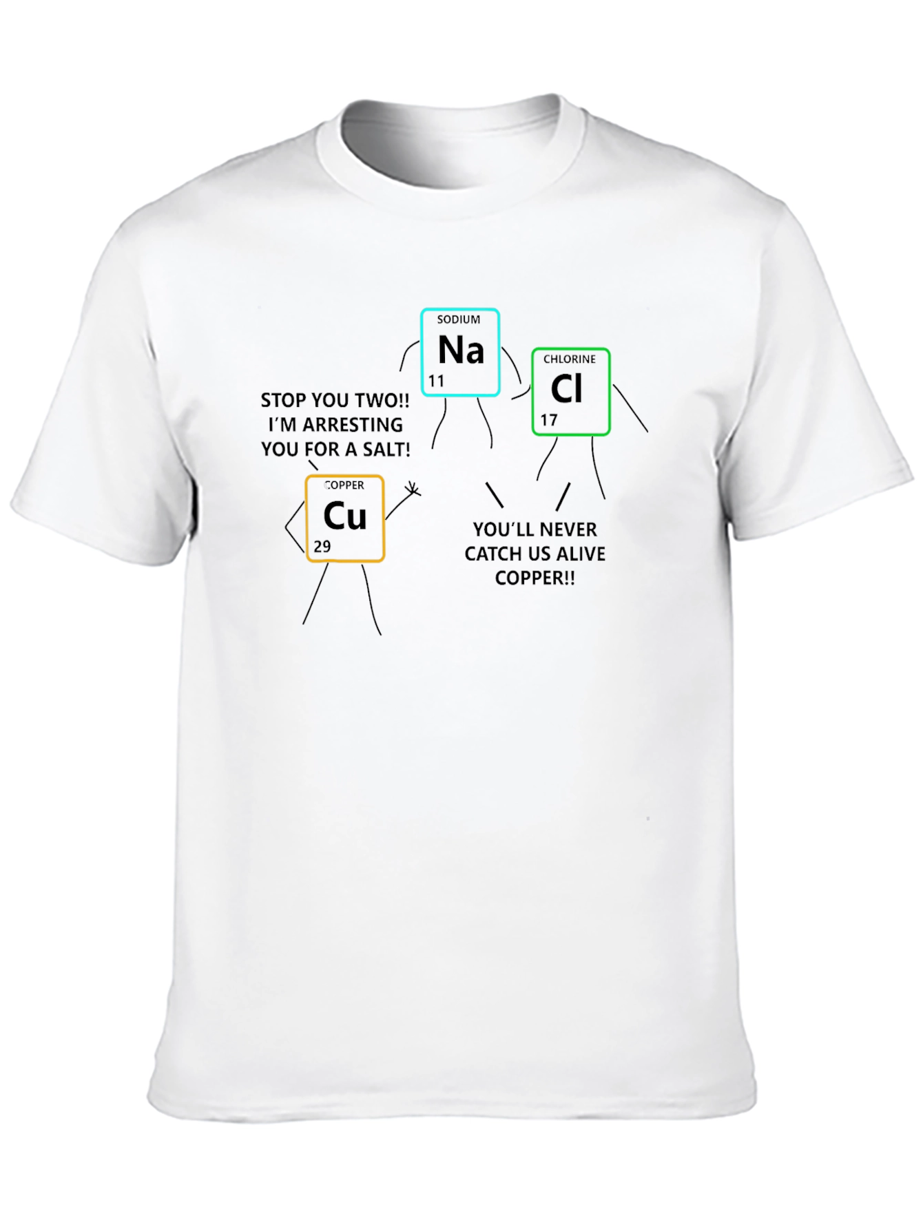 Funny Science T-Shirt: Periodic Table Arrest