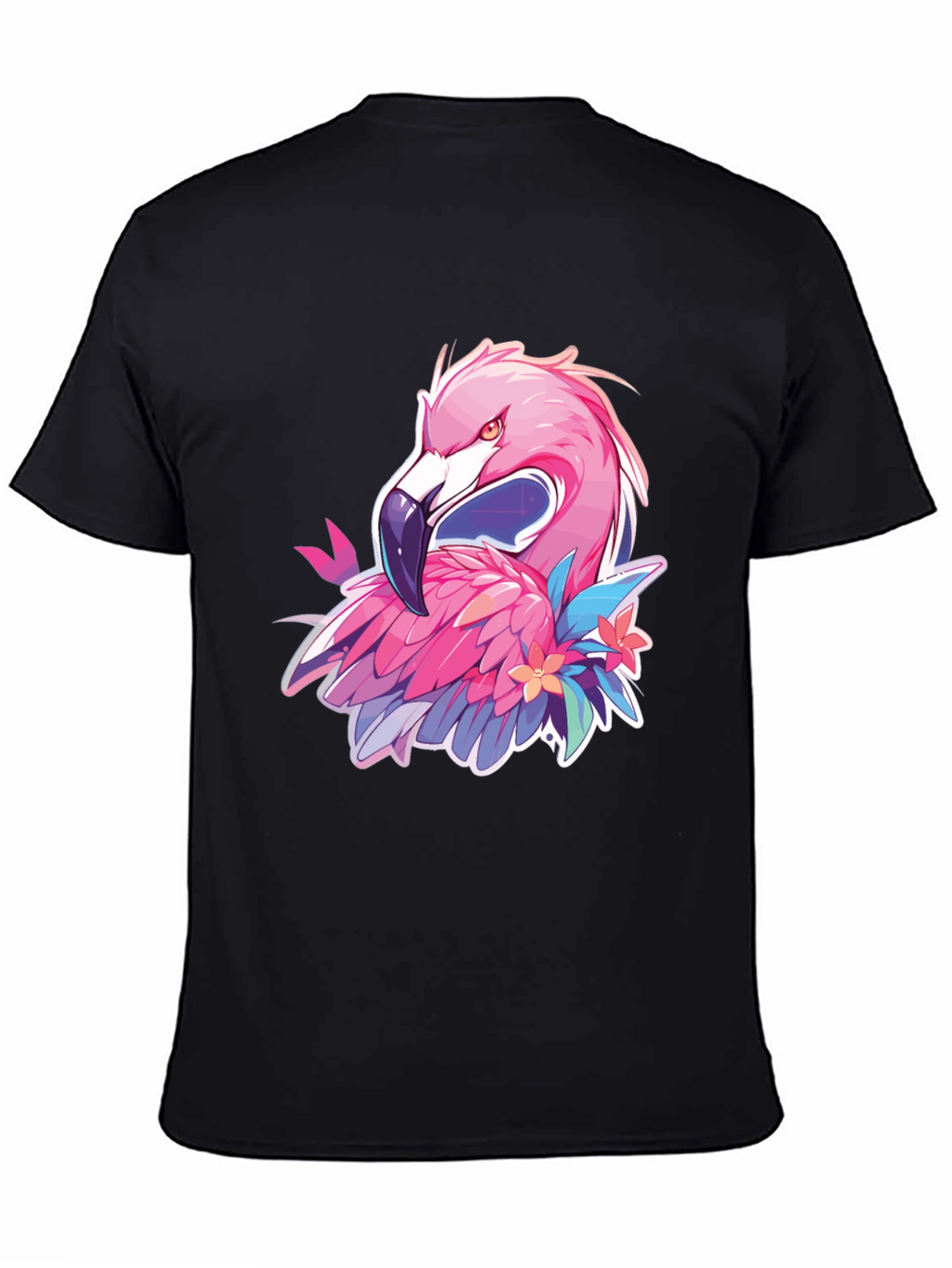 Mens Black Flamingo Graphic Tee