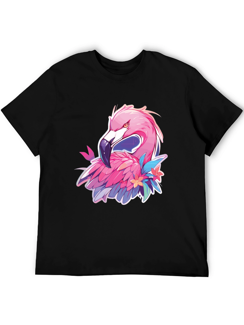 Mens Black Flamingo Graphic Tee