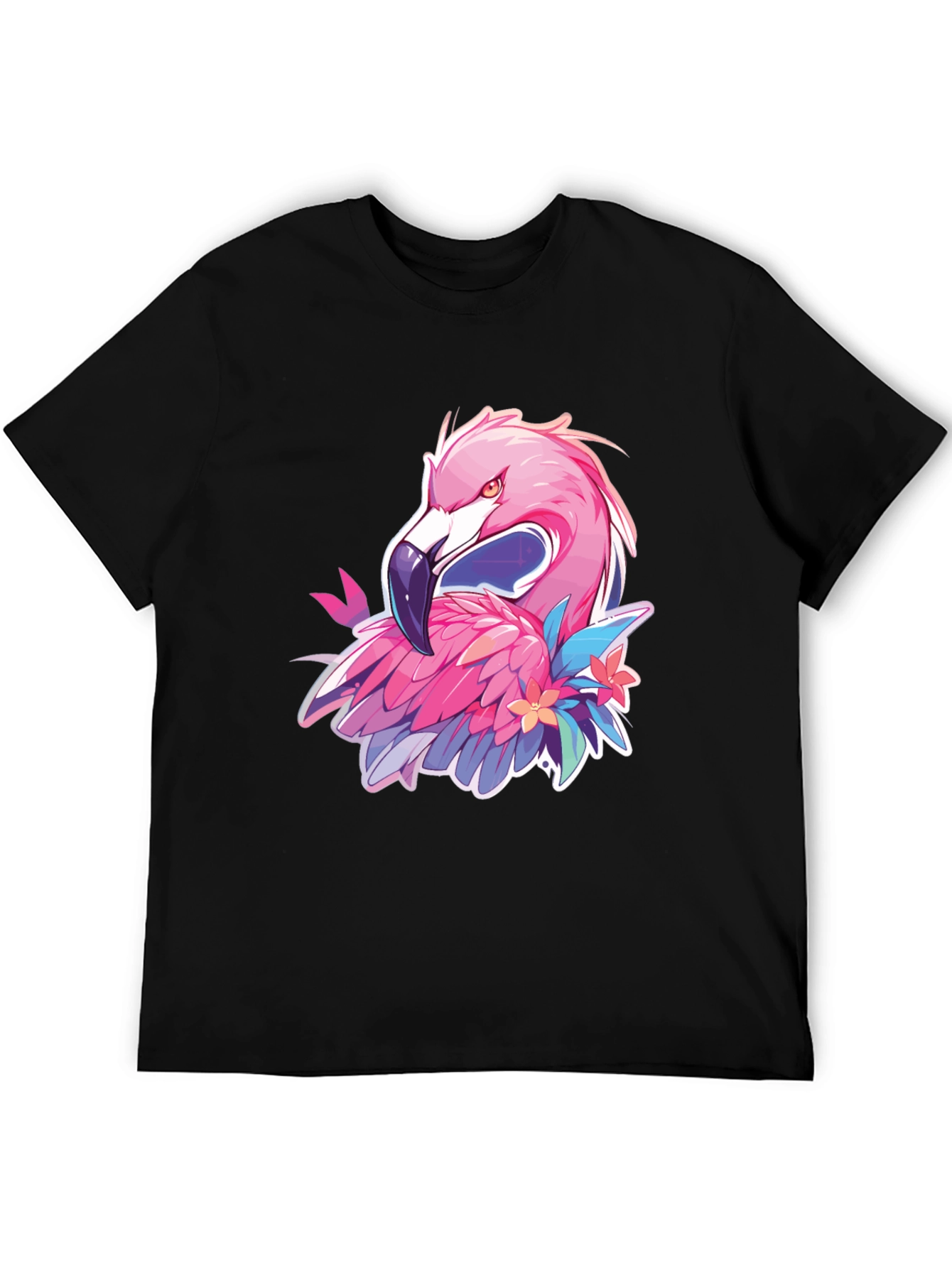 Mens Black Flamingo Graphic Tee