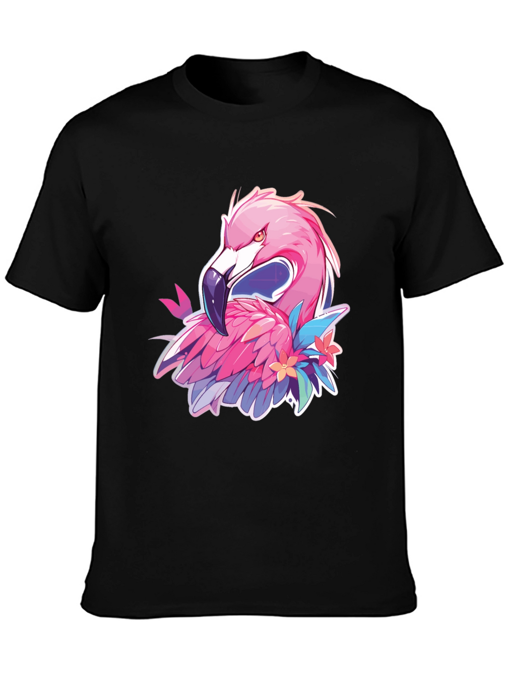 Mens Black Flamingo Graphic Tee
